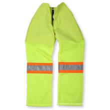 Лимонно зеленый полиэстер/хлопок брюки с сетчатым дном